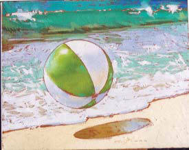 Artist: Kim Starr, Title: Apple and White Beach Ball - click for larger image