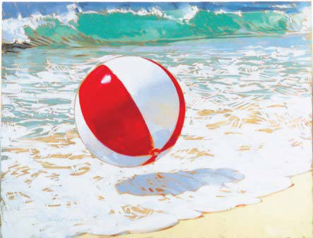 Artist: Kim Starr, Title: Beach Ball at Koloa Point - click for larger image