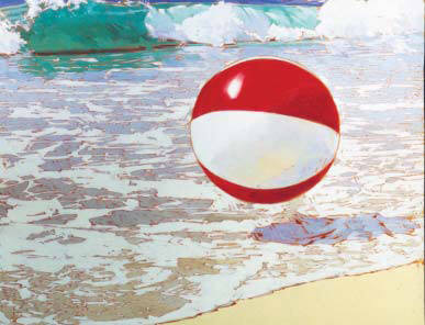 Artist: Kim Starr, Title: Beach Ball at Poipu Beach - click for larger image