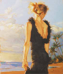 Artist: Kim Starr, Title: Model at Sunset Beach II - click for larger image