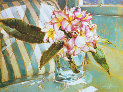 Artist: Kim Starr, Title: Plumeria and Pillow - click for larger image