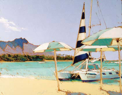 Artist: Kim Starr, Title: Sail Waikiki - click for larger image