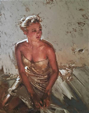 Artist: Kim Starr, Title: The Beach Girl in Golden Light - click for larger image