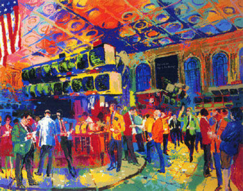 Artist: LeRoy Neiman, Title: American Stock Exchange 2001 - click for larger image