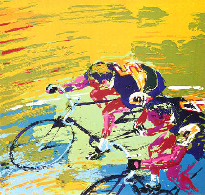 Artist: LeRoy Neiman, Title: Indoor Cycling 1979 - click for larger image