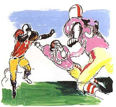 Artist: LeRoy Neiman, Title: Scampering Back (The Football Suite III) 1995 - click for larger image