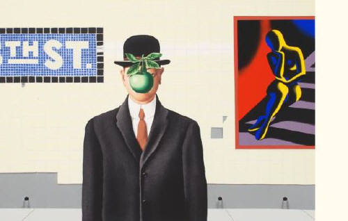 Artist: Mark Kostabi, Title: Going Places - click for larger image