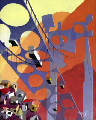 Artist: Mark Skullerud, Title: Circle Bridge II - Color Study - click for larger image