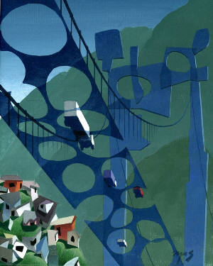 Artist: Mark Skullerud, Title: Circle Bridge I - Color Study - click for larger image