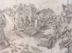 Artist: Mark Skullerud, Title: Front and Main - Graphite Study - click for larger image