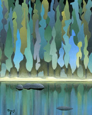 Artist: Mark Skullerud, Title: River Bank II - Color Study - click for larger image