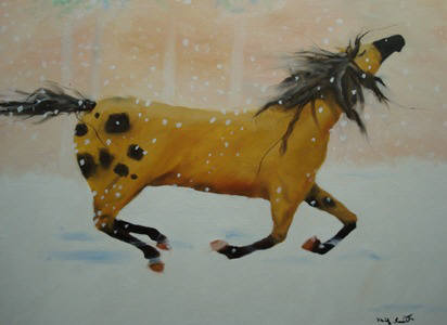 Artist: Mike Smith, Title: Snow Horse - click for larger image