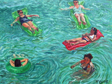 Artist: Pat Tolle, Title: Five Beauties Floating - click for larger image