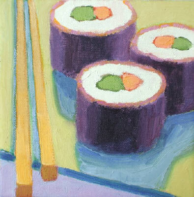 Artist: Patricia Doherty, Title: Three Sushi Rolls - click for larger image