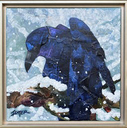 Artist: R. John (Bob) Ichter, Title: Raven in a Snowstorm - click for larger image