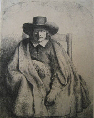 Artist: Rembrandt  van Rijn, Title: Clement  de Jonghe, Print Seller - click for larger image