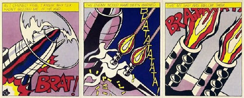 Artist: Roy Lichtenstein, Title: As I Open Fire (Triptych) - click for larger image