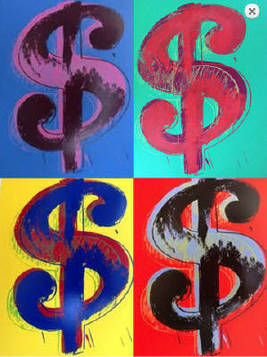 Artist:  Sunday B. Morning, Title: Warhol Dollar Signs - click for larger image