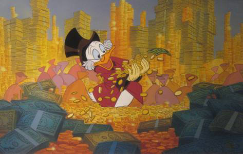Artist:  The Art of Disney, Title: Scrooge McDuck and Money - click for larger image