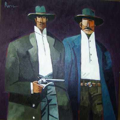 Artist: Thom Ross, Title: Assassins; Bob and Charlie Ford - click for larger image