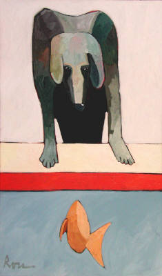 Artist: Thom Ross, Title: Dog and Goldfish - click for larger image
