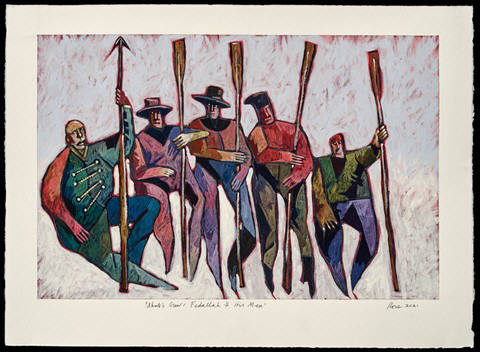 Artist: Thom Ross, Title: Fedallah and his men - click for larger image