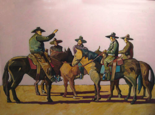 Artist: Thom Ross, Title: Five Riders (c) - click for larger image