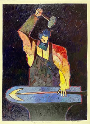Artist: Thom Ross, Title: Forging Ahab's Harpoon - click for larger image