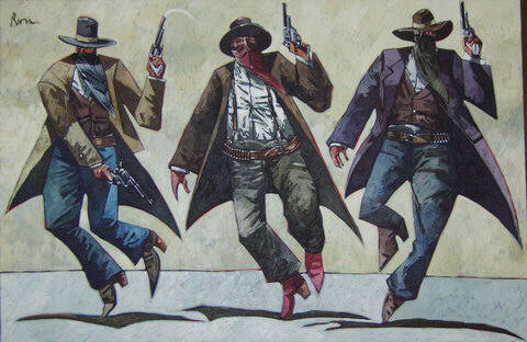 Artist: Thom Ross, Title: Gunfighters - click for larger image