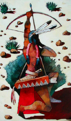 Artist: Thom Ross, Title: Indian Shooting Arrow - click for larger image