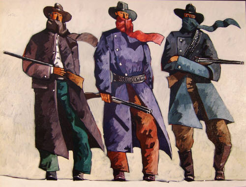 Artist: Thom Ross, Title: Lawmen in Pursuit - click for larger image