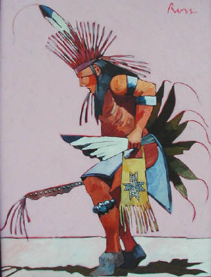 Artist: Thom Ross, Title: Pow Wow Dancer #1 - click for larger image