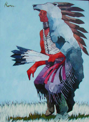 Artist: Thom Ross, Title: Pow Wow Dancer #2 - click for larger image