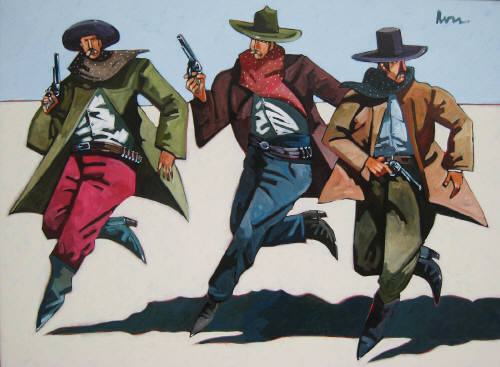 Artist: Thom Ross, Title: Running Gunmen - click for larger image