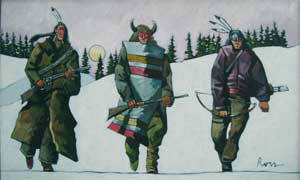 Artist: Thom Ross, Title: Silent Snow -The Fetterman Fight - click for larger image