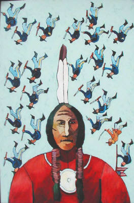 Artist: Thom Ross, Title: Sitting Bull's Vision - click for larger image