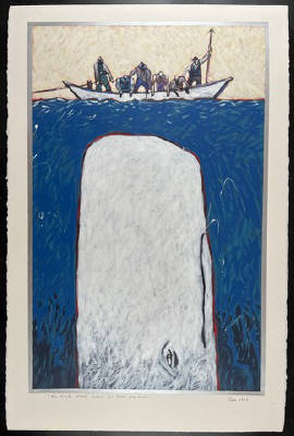 Artist: Thom Ross, Title: The White Whale Dashed his Broad Forehead... - click for larger image