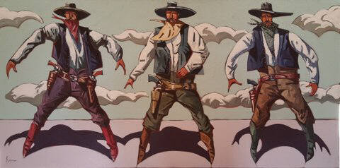 Artist: Thom Ross, Title: Three Gunmen - click for larger image