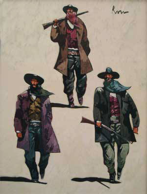 Artist: Thom Ross, Title: Walking Gunmen - click for larger image