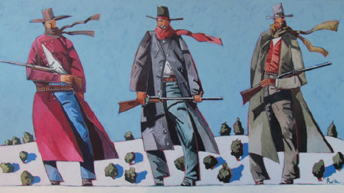 Artist: Thom Ross, Title: Winter Lawmen - click for larger image