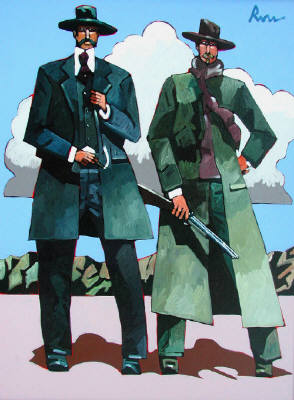 Artist: Thom Ross, Title: Wyatt and Doc - click for larger image