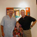 Gallery Event Photos - Sept 2005-Rachel Lingenbrink takes a break from viewing art to pose with her dad and buddy Doug