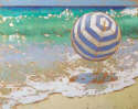 Kim Starr - Blue and White striped Beach Ball